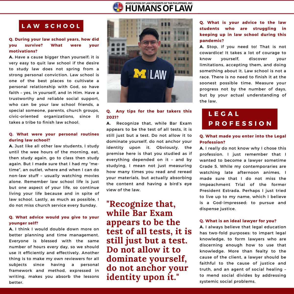 alspofficial's tweet photo. Atty. Sucgang is a strong advocate for reform of legal education in the Philippines—he is the founder of the Center for Legal Education Advancement and Reform (CLEAR). He pursued studies abroad and obtained his LL.M. from the University of Michigan.

#HumansofLaw2021
#ForwardALSP https://t.co/9XxsgZ7Tgb