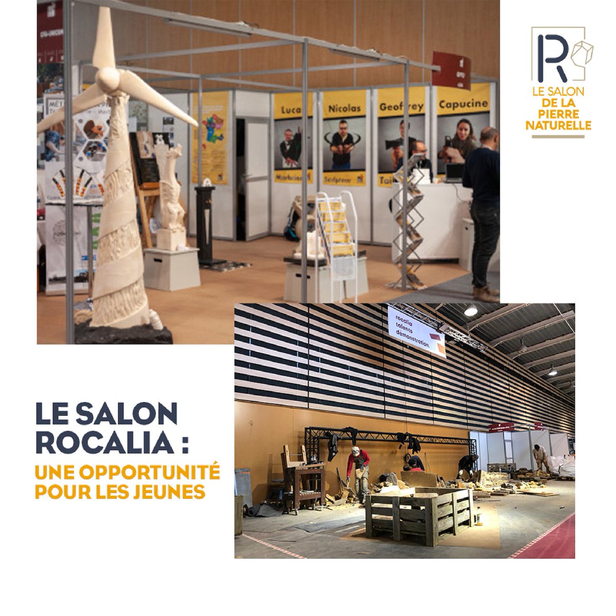 Salon_Rocalia's tweet photo. La formation aux métiers de la #pierre est particulièrement mise en avant lors du #SalonRocalia. Ce sera une des thématique forte de l'édition #rocalia2021 ! https://t.co/Wk6k5ox7dS