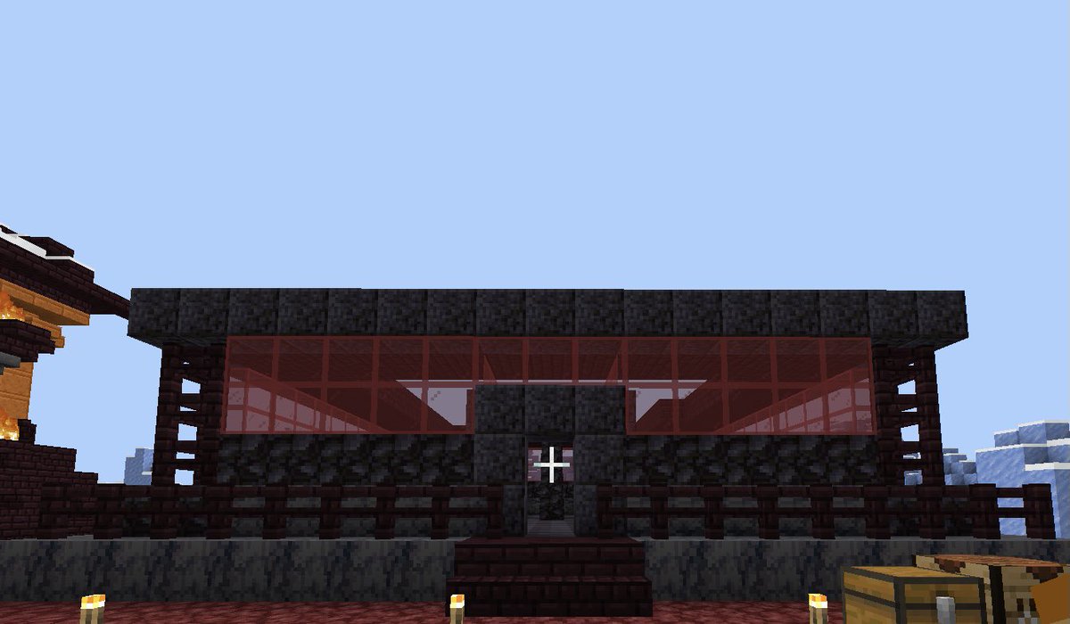 Minecraft Ani M2 今夜の作業 倉庫 拠点の倉庫が手狭になってきたから新しい倉庫を建築中 地獄素材が有り余ってるので地獄素材を使って建築してます マインクラフト マイクラpe Be