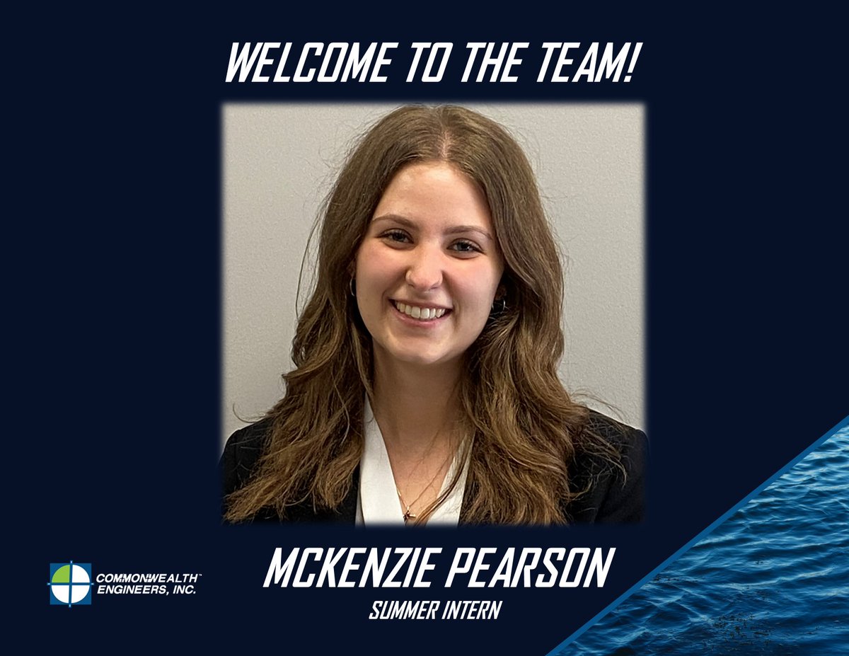 CommonwealthEng's tweet image. Say hello to the latest addition to our team, McKenzie Pearson! McKenzie will be joining us at the Crown Point office for a summer internship. We are confident you will gain valuable experience these next few months! #teamcommonwealth #future