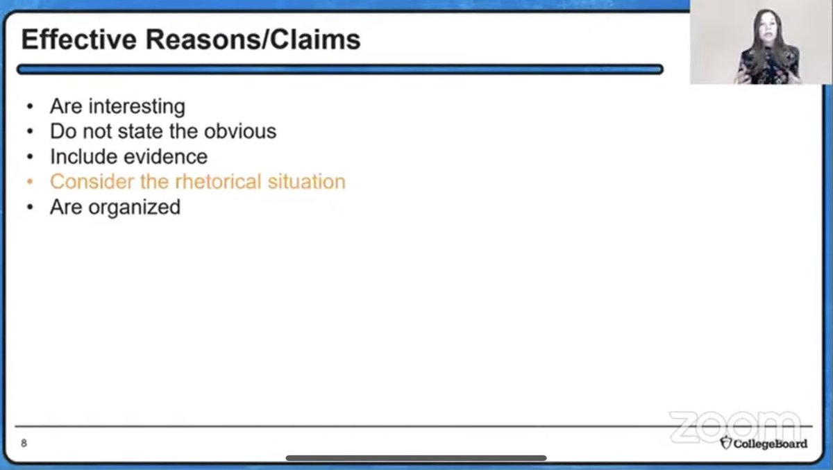 Katpappasaplang's tweet photo. Today I learned what an effective claim looks like! Make sure your argument is organized and ALWAYS include evidence to back it up! #marksaplang @MizMarks https://t.co/6rxwFqwFr5