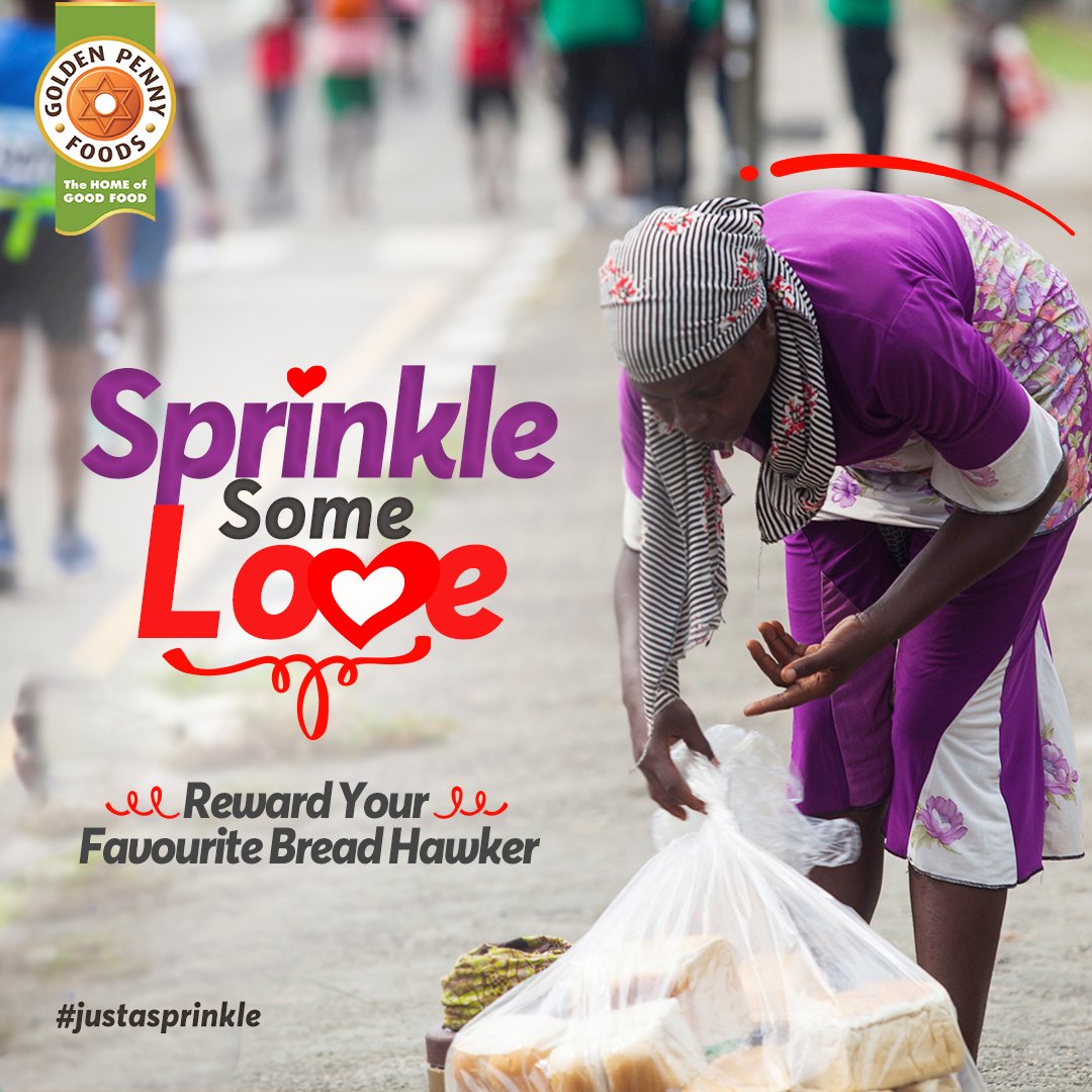 GPennyFoods's tweet photo. A bread hawker is like that superhero who always appears in the nick of time to save us from hunger.
Share a picture of your favourite hawker or Mashai with the hashtag #JustASprinkle for the chance for you both win prizes.
Entries close on 30th of May.
#FeedingNaija https://t.co/ZJga27HcPF