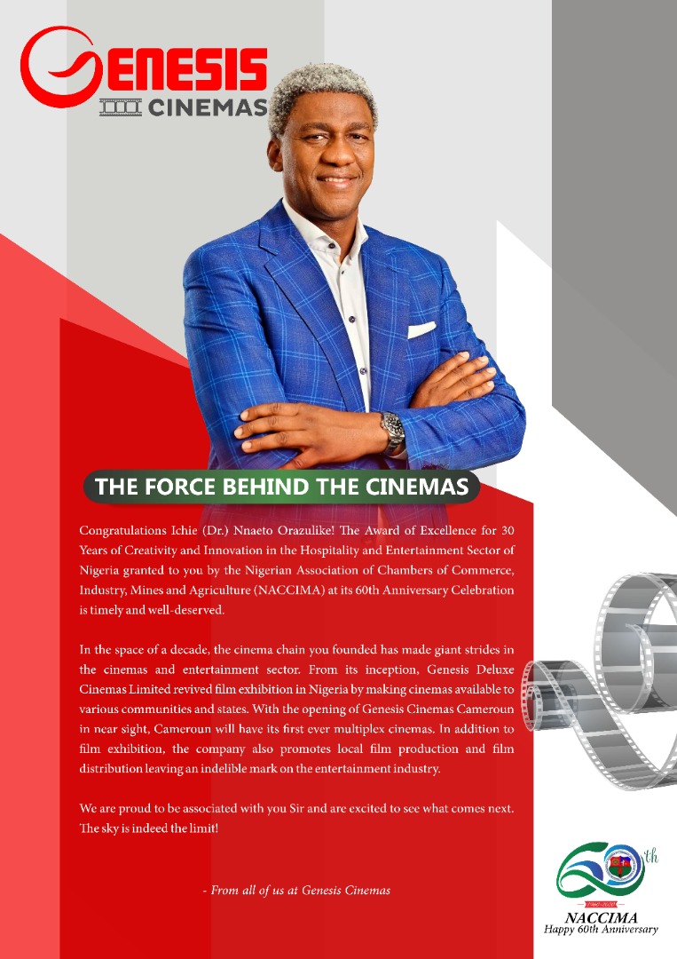 genesiscinemas's tweet photo. Congratulations to our own passionate and visionary GMD for his @naccima30 award and recognition.

#genesiscinemas #GenesisGroup #naccima30 https://t.co/0HJt5B8e5E