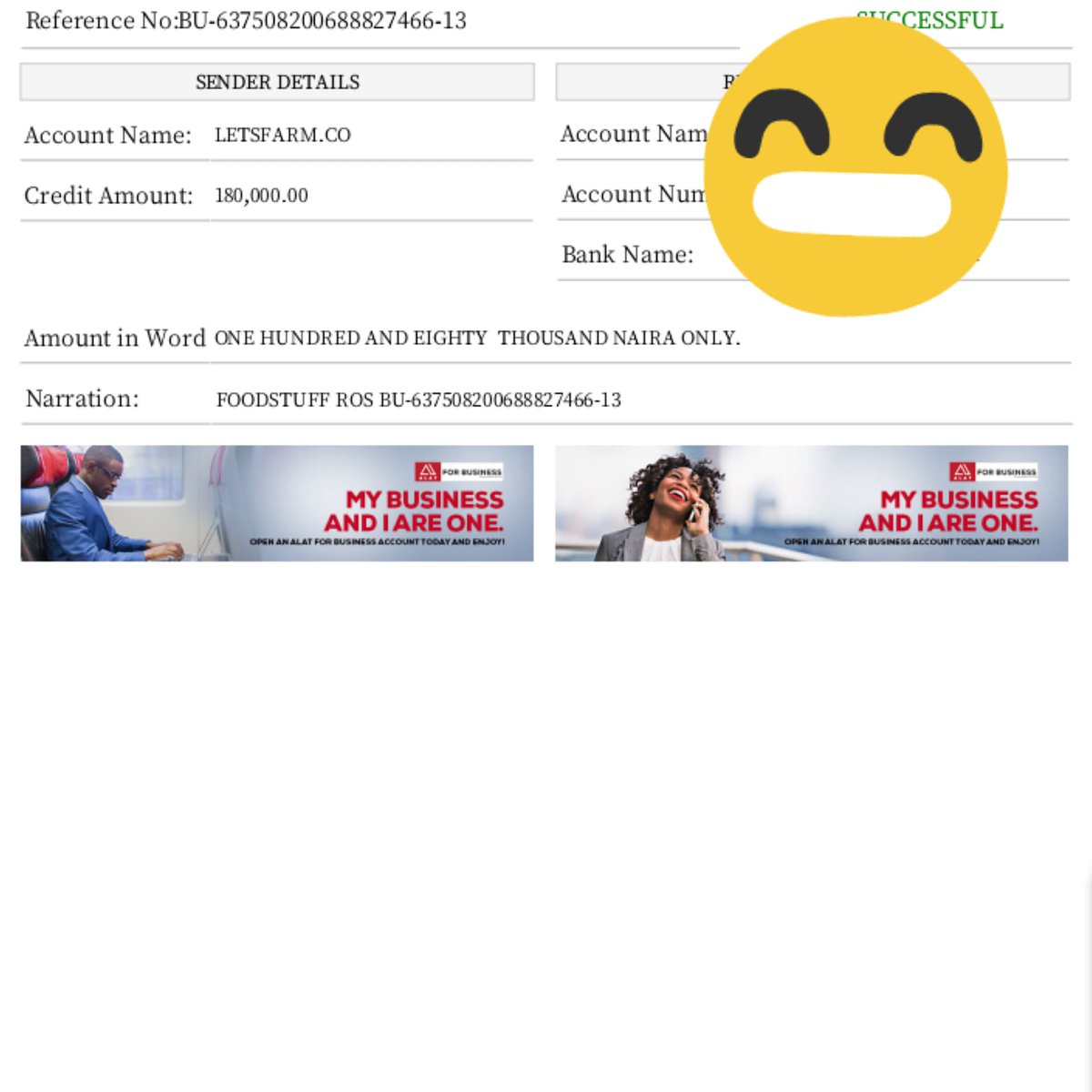 letsfarm_co's tweet photo. We made a payment. https://t.co/8vh5ptwDjv