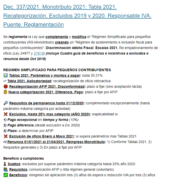 tributumcomar's tweet photo. 📣Novedades en este finde tan especial #IIParte
🗞️Boletín Oficial: martes 25/05/2021

🤓Esquemas de reglamentaciones 
1⃣ #Ganancias #Empleados #Deducciones2021 Ley 27617: Dec 336/2021
2⃣#Monotributo2021 Ley 27618: Dec 337/2021 https://t.co/W49Pgi6VUa