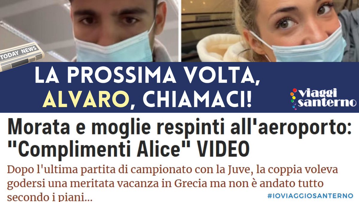 Morata e le vacanze negate per non avere la documentazione corretta per partire.
La prossima volta, affidati alla nostra esperienza!
Dal 1967, le vostre vacanze sono in buone mani
#ioviaggiosanterno <a href="/AlvaroMorata/">Álvaro Morata</a> <a href="/AliceCampello/">Alice Campello</a> #vacanze #travel #ioprenotoinagenzia #viaggisanterno