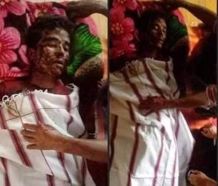Lay2_474's tweet photo. According to a local, terrorists stormed the backyard of a house in Daw Po Si village on the Loikaw-Demawso road at around 4 p.m. on May 25 and brutally beat a 30-year-old man to death. #May25Coup  #DeclineSACEdu  #WhatsHappeningInMyanmar https://t.co/4tUjg15xGh