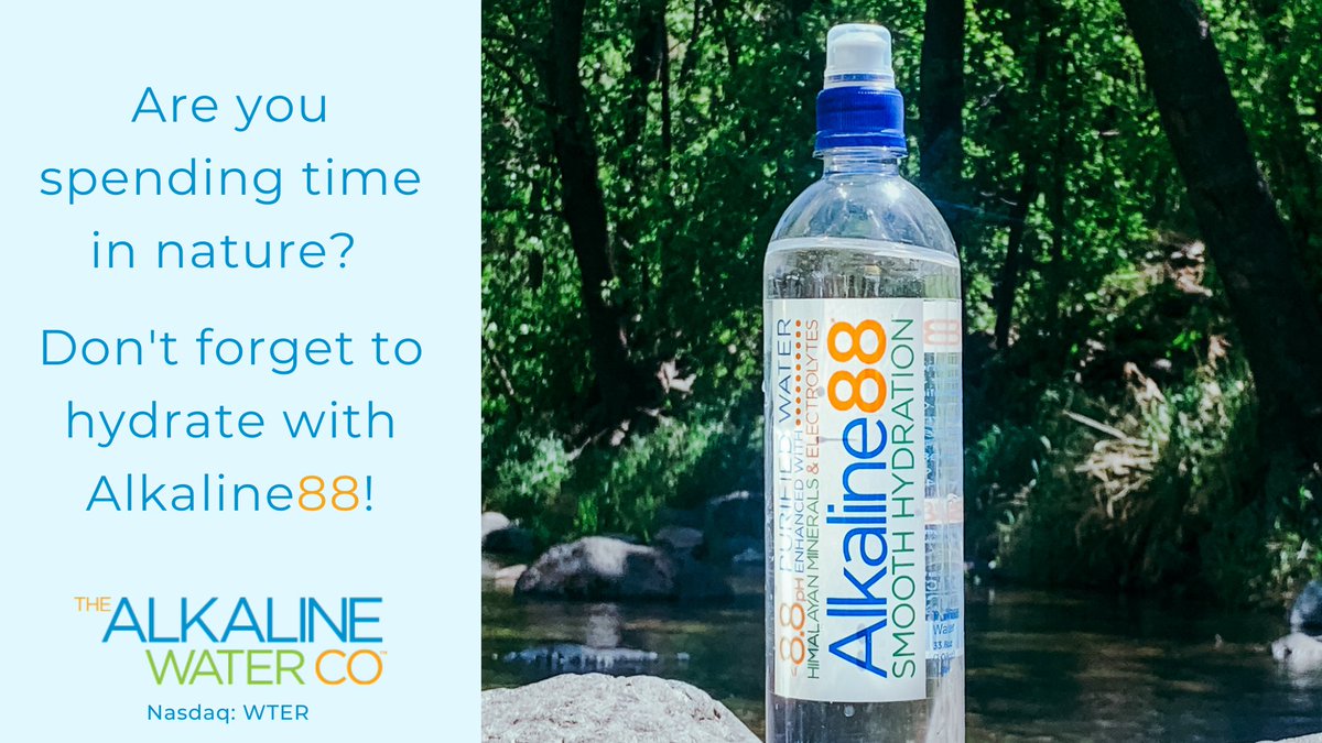 Alkaline88's tweet photo. Are you spending time in #nature? 🍃 Don't forget to hydrate with #Alkaline88! 🚰
Shop now: https://t.co/hRuAteN8ZJ $WTER #HelloHydration #Beverages https://t.co/zd0LgXErRM