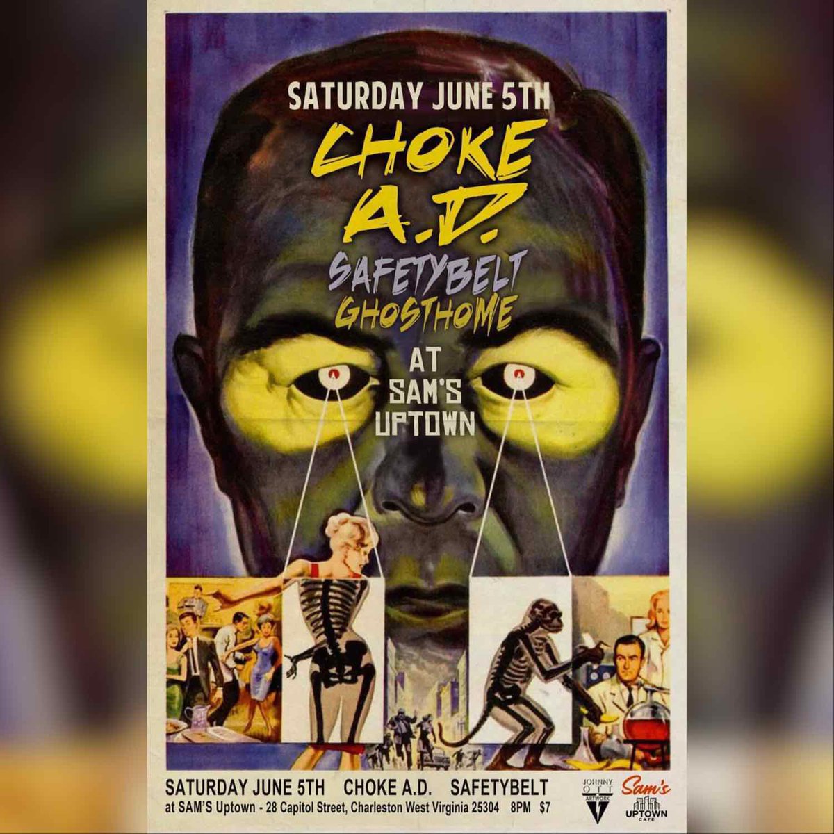 Safetybelt (@safetybeltband) on Twitter photo Catch our first live show on Saturday, June 5th at <a href="/SamsUptownWV/">Sam's Uptown Cafe</a> in Charleston, WV with the homies in CHOKE A.D. and <a href="/ghosthome304/">Ghost Home</a>! Music at 8pm, $7 at the door. 🤘🏻 Catch our first live show on Saturday, June 5th at <a href="/SamsUptownWV/">Sam's Uptown Cafe</a> in Charleston, WV with the homies in CHOKE A.D. and <a href="/ghosthome304/">Ghost Home</a>! Music at 8pm, $7 at the door. 🤘🏻