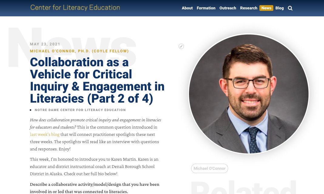 Notre Dame Center for Literacy Education (@cleatnd) on Twitter photo Check out Michael's interview style blog on teachers creating student-engaged assessment strategies via Zoom (3 days, 3 schools, families, & communities) Description of model development & student work included! <a href="/ACEatND/">ACE at ND</a> <a href="/ieiatnd/">IEIatND</a> <a href="/mtpoc/">Michael T. O'Connor</a> <a href="/mountaingirlak/">Karen Martin</a> iei.nd.edu/initiatives/no… Check out Michael's interview style blog on teachers creating student-engaged assessment strategies via Zoom (3 days, 3 schools, families, & communities) Description of model development & student work included! <a href="/ACEatND/">ACE at ND</a> <a href="/ieiatnd/">IEIatND</a> <a href="/mtpoc/">Michael T. O'Connor</a> <a href="/mountaingirlak/">Karen Martin</a> iei.nd.edu/initiatives/no…
