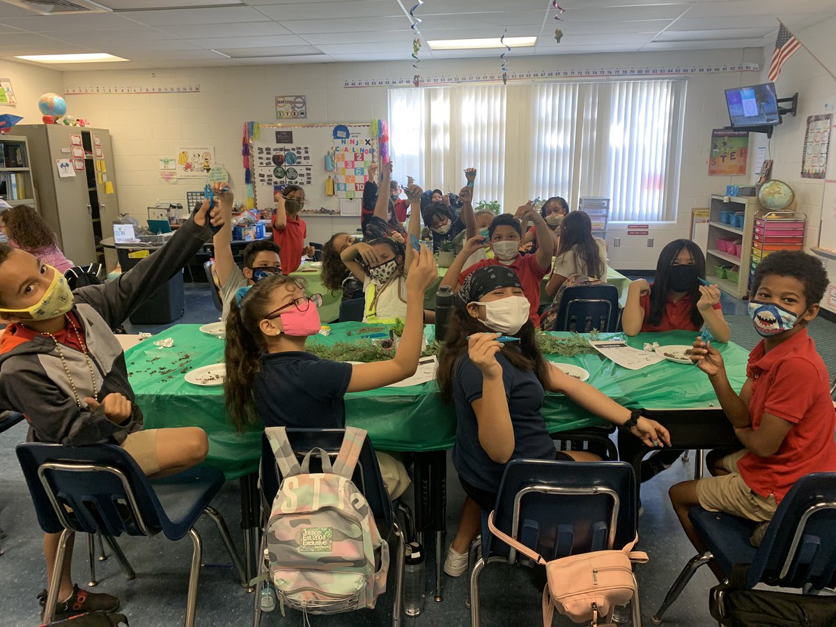 Dino day! Dissecting our owl pellets to identify which animal our predator friend consumed and we are eating flavored crickets. Yum!