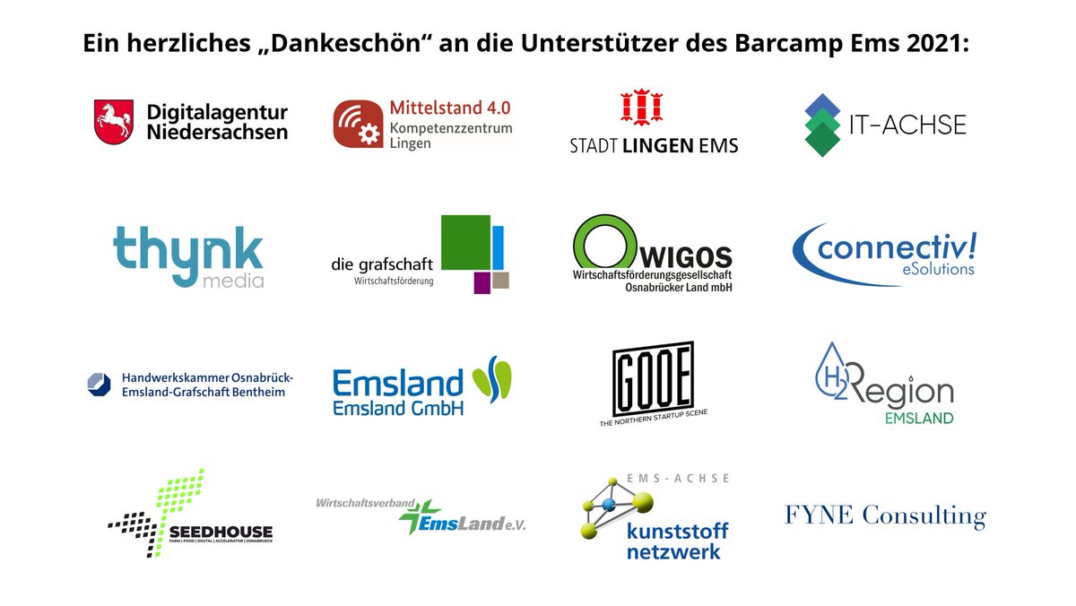 Wir freuen uns über die ersten Anmeldungen, Session-Vorschläge und über unsere diesjährigen Unterstützer. Großes Dankeschön!

Noch nicht angemeldet? Bitte hier entlang: barcamp-ems.de/event/anmeldun…

#bcems21 #Digitalisierung #Nachhaltigkeit #Digitaltag
