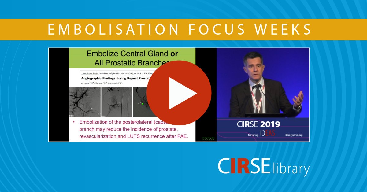 cirsesociety's tweet photo. #PAE has become an important treatment option for benign prostatic hyperplasia, and the evidence is there to back it up! Watch this lecture by Prof. Carnevale free of charge to prepare for #ET2021! https://t.co/7tG0NvNhjF #EmbolisationFocusWeeks https://t.co/aTG38VpPgB