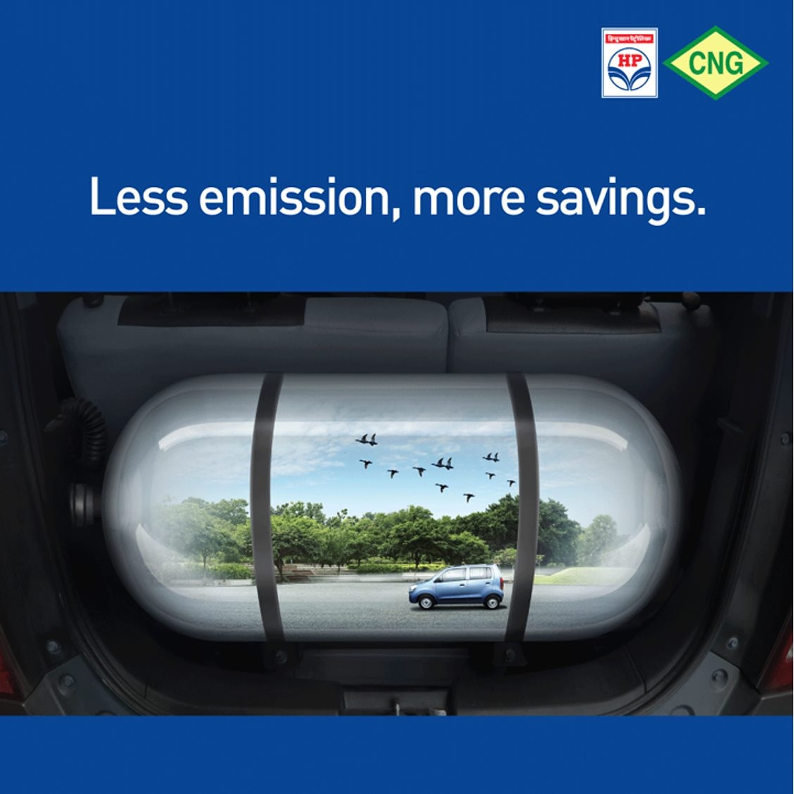 hpcl_retail's tweet photo. With a CNG tank in the back, you’ll not only save money but also help save the environment! #Gogreen with CNG. #CNG #HindustanPetroleum #SaveMore #LessEmission https://t.co/BBq5M8dC19