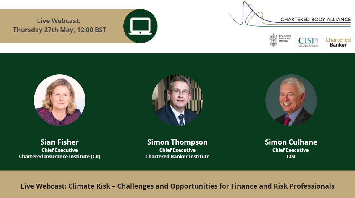 Ch_BodyAlliance's tweet photo. The alliance is proud to announce the new Certificate in Climate Risk, coming soon. Join us for the launch event as we cover the importance and opportunities it presents to finance and risk professionals. Book your place here: https://t.co/t3VFyvcDQV https://t.co/ETSH5qBgHu