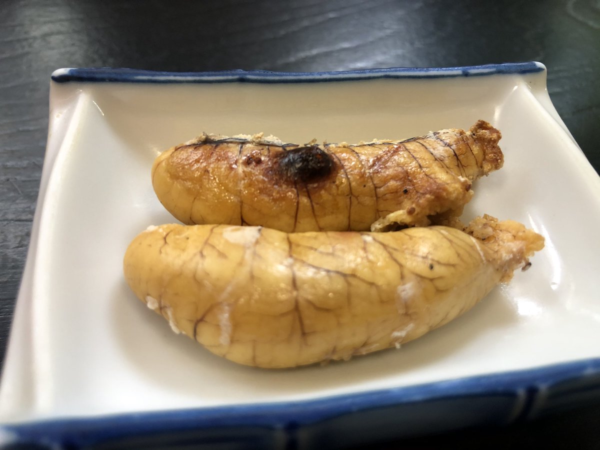 さえ イサキのお刺身と卵巣焼き 生ハムと自家製スプレッドとグリーンオリーブ いちごとクレソンとブッファラのサラダ 眠い眠いもう限界