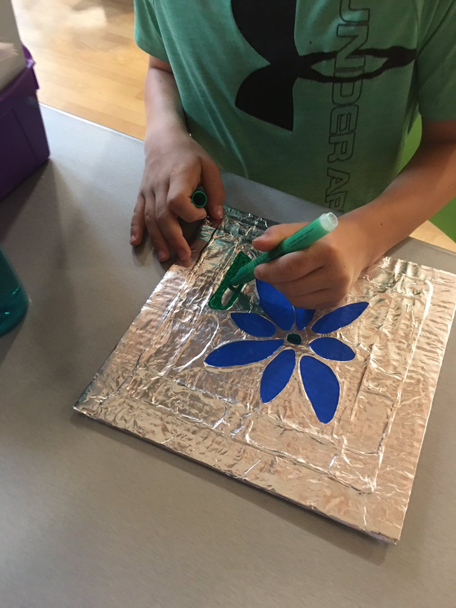balchun2's tweet photo. Beautiful Art Nouveau designs in foil relief by fifth graders. I love art and I think these students do too! @BCESPrincipal @BuckhornCreekES https://t.co/phR64yUx78