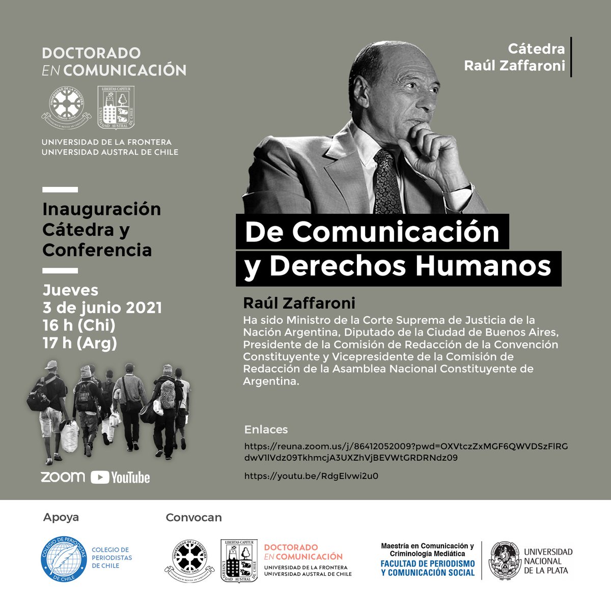 Estimadxs: Les invitamos a la Inauguración de una nueva Cátedra de nuestro Doctorado en Comunicación. Abrazos.