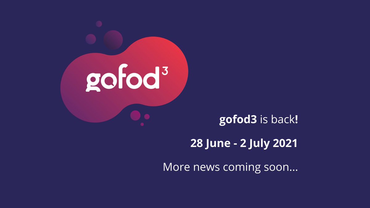 It's official #gofod3 - the biggest voluntary sector event of its kind in Wales - is back! A week of free talks, masterclasses, panels &amp; workshops, with something for everyone. Clear your diaries &amp; keep an eye out, more details coming soon