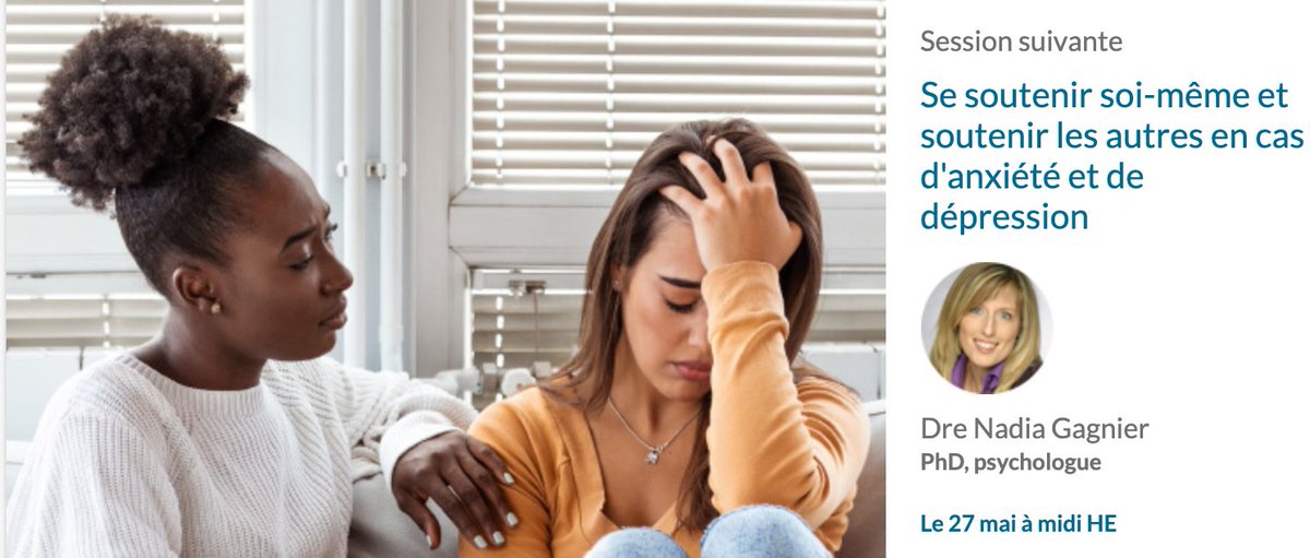 Avez-vous déjà participé à une séance «Demandez à un expert» de Lifespeak?
Le 27 mai de 12h à 13h, clavardez en direct avec la psychologue Nadia Gagnier. Le sujet? Se soutenir soi-même et soutenir les autres en cas d'anxiété et de dépression.
👉 nabsbec.lifespeak.com/asktheexpert
