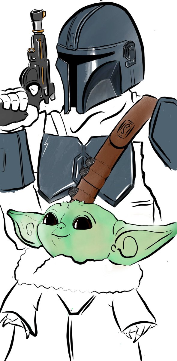 Will def never finish this #Mandalorian art that I started on my Note 10 (~15 months ago) so might as well post now