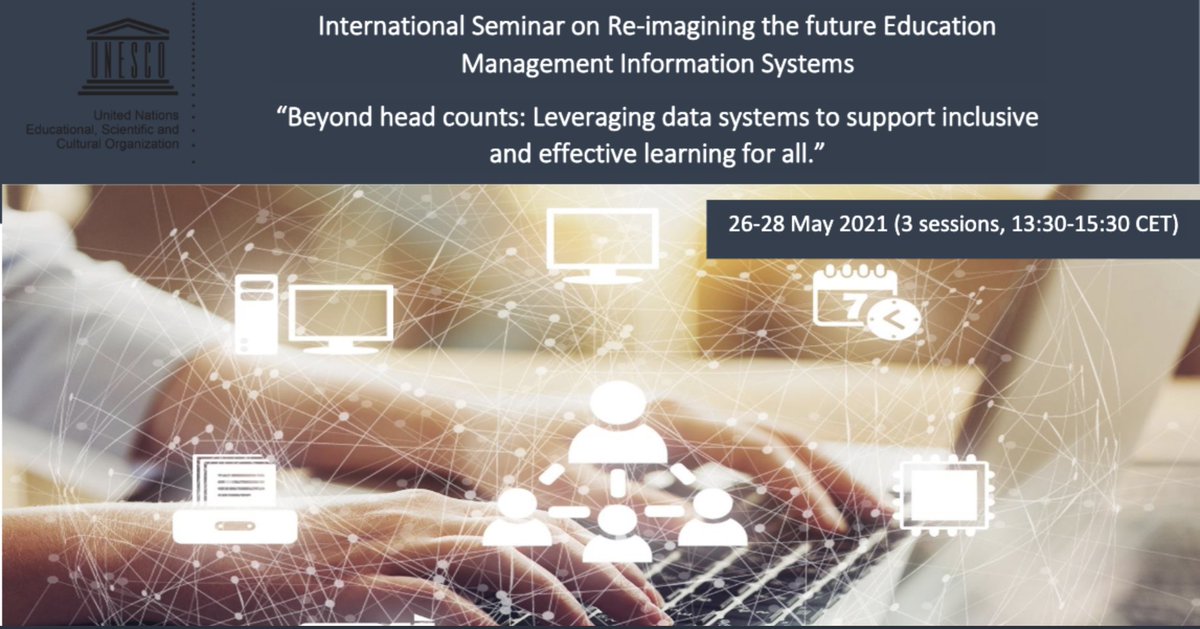 A pair of hands typing on a keyboard with the event information around