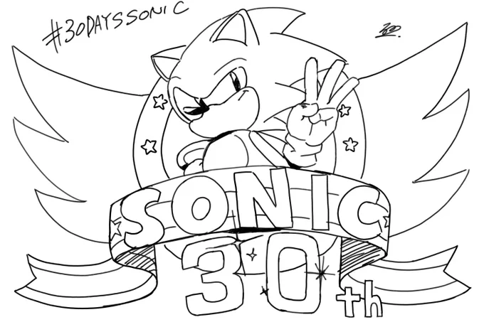 #30DaysSonic
1 - Title Screen
I'm a little late. So I'll do next one right away! 