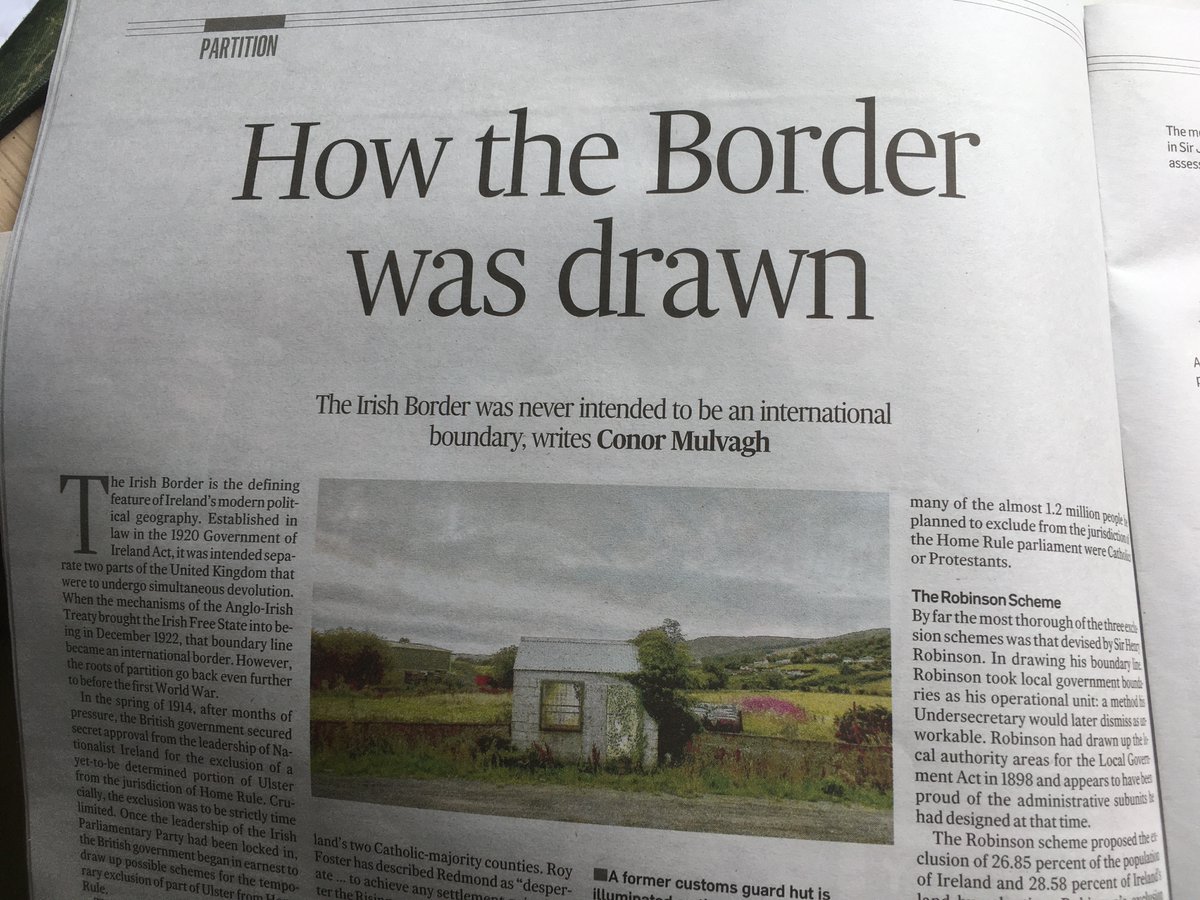 A stroke of a pen back in 1914 could have put entire communities on the other side of Ireland's #Border. See how close some areas came to living in another jurisdiction. Thanks to <a href="/IrishTimes/">The Irish Times</a> for doing brilliant graphics on this research which I began in <a href="/BodleianLibs/">Bodleian Libraries</a> Oxford.