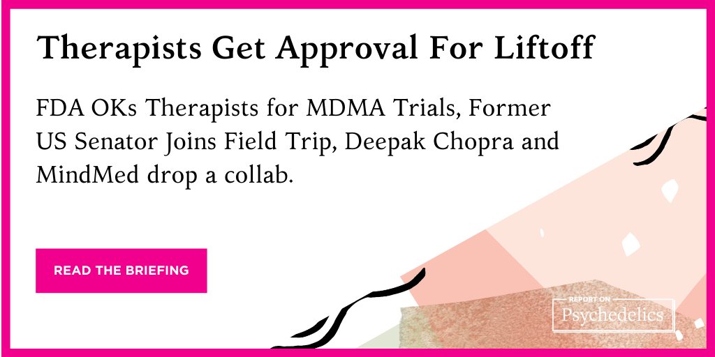 ReponPsych's tweet image. All of the psychedelic news you need this week, explained in The Briefing: reportonpsychedelics.com/therapists-get…