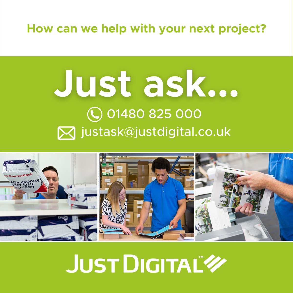 Need help managing and producing the best materials for your next project?

Call us today to discuss our range of services and products that can help take your brand to the next level. 

justdigital.co.uk