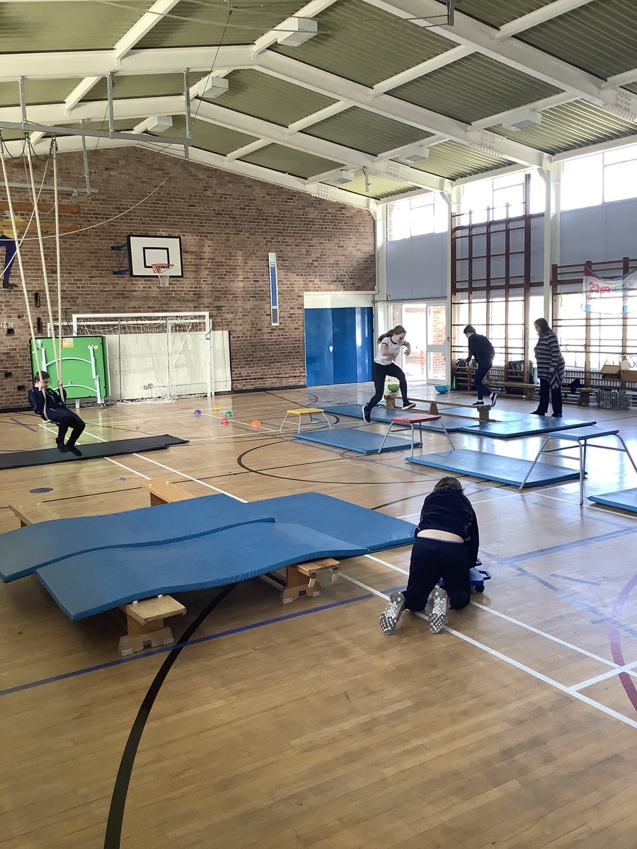 PE_ClareSSC's tweet photo. Mrs Grayson’s Year 7 PE group had lots of fun in gymnastics today. Jumping, sliding, under and over apparatus. Fantastic effort and trying lots of new things. #selfbelief #determination #Resilience #mypb  #sendsport @ClareMountSSC @JonLead @WirralSG https://t.co/iht569TbqA