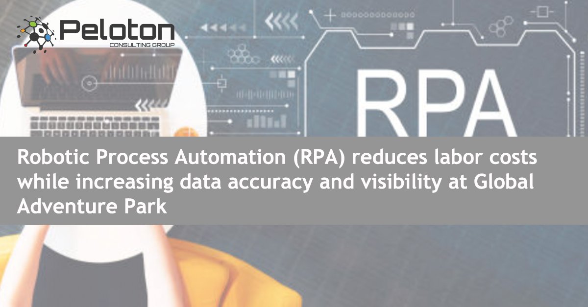 pelotongroup's tweet photo. Peloton recently helped a Global Adventure Park automate extracting &amp; loading POS retail data to their warehouse leveraging #RoboticProcessAutomation (#RPA). With low costs &amp; fast implementations, the use of RPA put timely data on park performance into hands of their Executives https://t.co/p1BpYJ3Xag