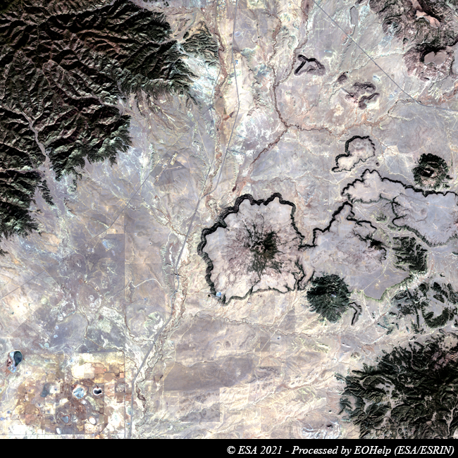 ESA_EarthOnline's tweet photo. #Sentinel2 over #EagleTail mountain opposite #CapulinVolcano National Monument (New Mexico, US), both acquired Nov 2020.
Scientists think a large eruption laid Capulinโs foundation, then small lava flows and cinder eruptions made slopes more inclined.
See: https://t.co/tAPkyZIhTF https://t.co/xwUXcmZkm3