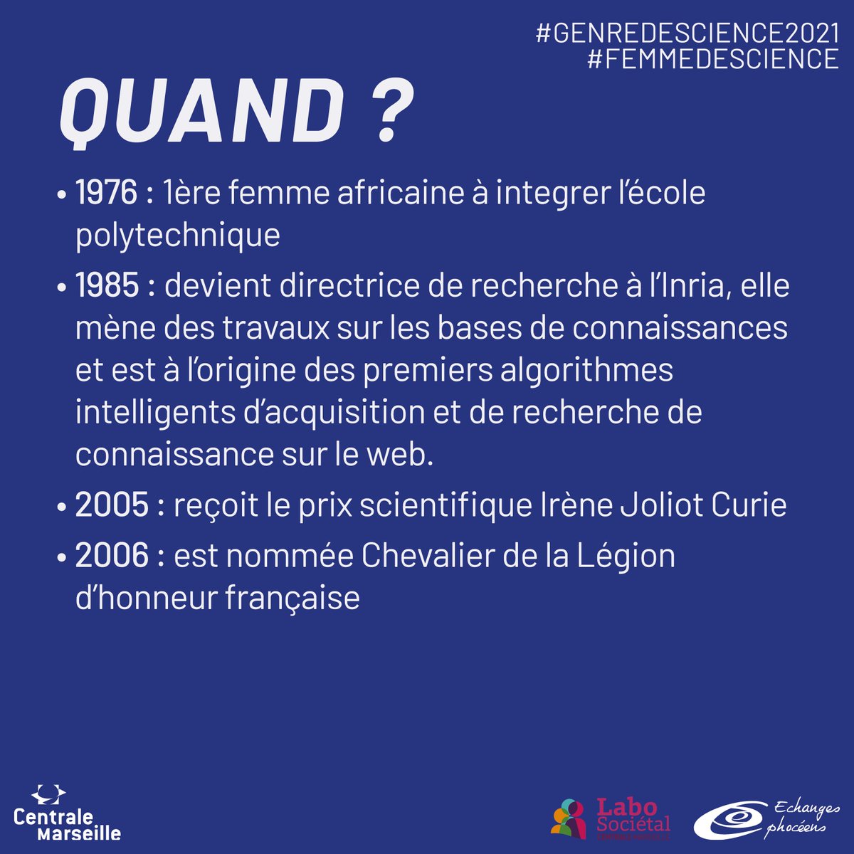 Originaire du Sénégal, Rose Dieng est la 1ère femme africaine à entrer à <a href="/Polytechnique/">École polytechnique</a>. C'est l'une des pionnières du web tel que nous l'utilisons aujourd'hui grâce à ses recherches menées à l'<a href="/Inria/">Inria</a>  👩🏾‍💻🌐 
Découvrez son portrait !
#GenreDeScience #WomenInSTEM
