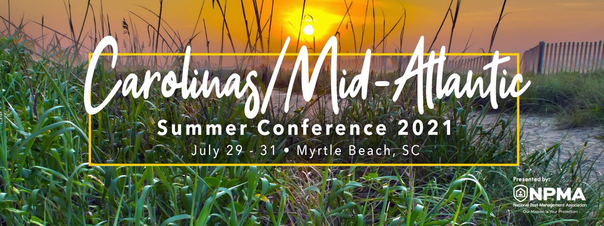 ncpestmgmt's tweet photo. We are looking forward to the 2021 Carolinas/Mid-Atlantic Summer Conference which will be held July 29-31. Registration is open now! https://t.co/sBy9EO9ixj https://t.co/9hTusNVv99