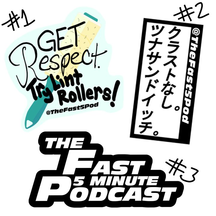 TheFast5Pod's tweet photo. We made stickers, and they are free! To get your own all you have to do is retweet the above tweet, be following us, and DM us with your shipping address and what sticker you want. There are limited supplies so act quick! https://t.co/KpGZzS6V1Q
