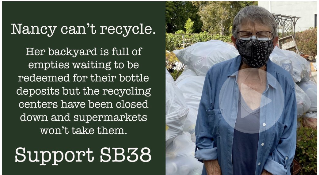 California consumers leave behind nearly half of every nickel they deposit for their cans as the state's redemption rate has sunk to 57%. 

You can help Californians like Nancy by asking your state senator to pass #SB38

Click here p2a.co/BXkHJiz

#Recycle #recycling