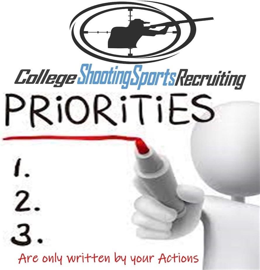 CollegeShooting's tweet image. What are you doing to write your priorities? "YOUR ACTIONS" collegeshootingsportsrecruiting.com is the place coaches go to find Student Athletes. Registration link: acuiforms.wufoo.com/.../futureu-sh… #getcommitted #collegeshootingsports #collegeshootingsportsrecruiting #ACUIClays #MidwayUSAFoundation