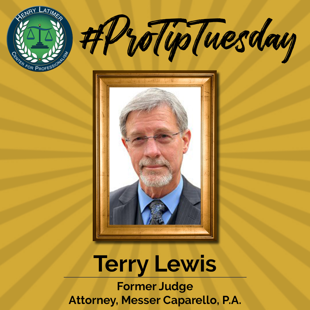 FLBarCFP's tweet photo. What an honor! In today's fantastic #ProTipTuesday, we have former Judge Terry P. Lewis on how to deal with discourteous people. @TheFlaBar @LegalFuel_FL @FlaBarYLD @TBAYoungLawyers @tallahasseebar @FSUCollegeofLaw @dorif_m @AttyMikeTanner 

https://t.co/ZenMlcQOrd https://t.co/kmMLJh907I