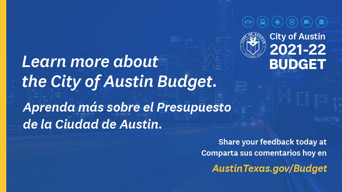 AustinAuditor's tweet image. 📢 It’s that time of year, and the City want you to weigh-in as they plan for the next #ATXBudget. Help prioritize services that impact how you live, work play, shop and more.
👉 Learn more + take a short survey: AustinTexas.gov/Budget

#AustinTx #CityofAustin