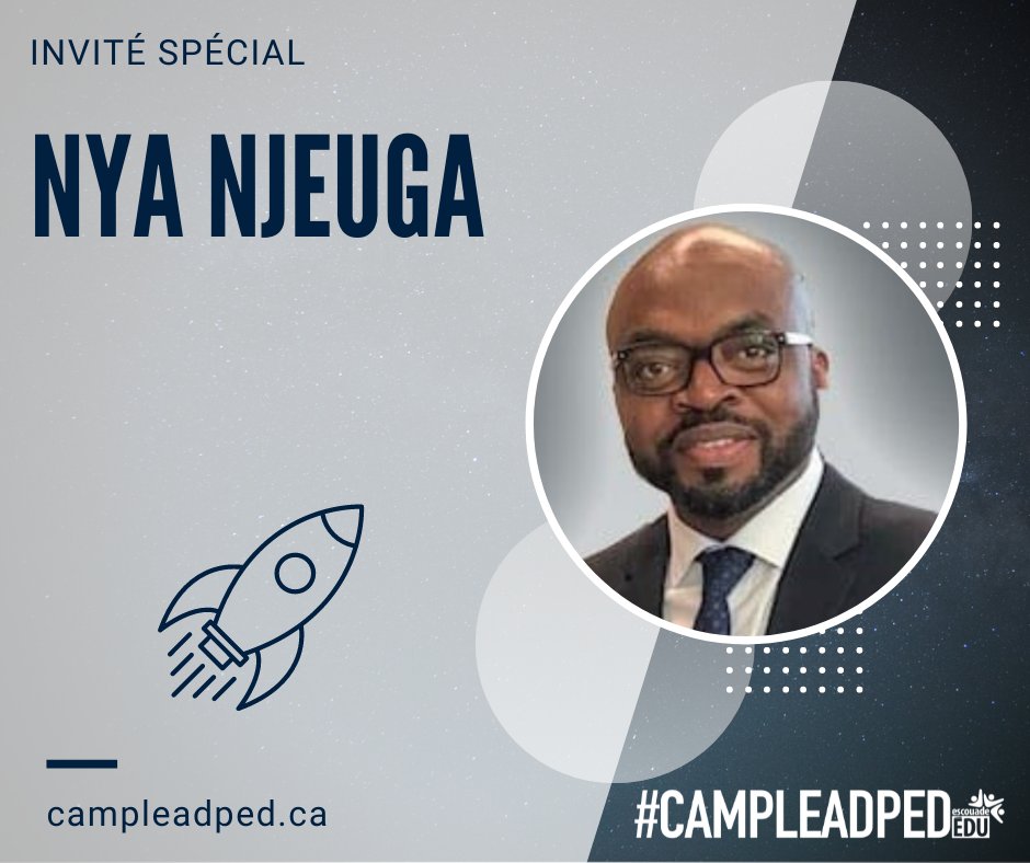 Vivre un #campleadped avec des #leadped curieux et créatifs, c’est stimulant. 
Nous sommes heureux de compter <a href="/njeuganya/">Mr. Nya (Il/Lui - He/Him)</a> parmi nos invités spéciaux. 
Tous les détails ici : 👉 campleadped.ca 
Inscriptions en cours 
#eduqc #eduprof