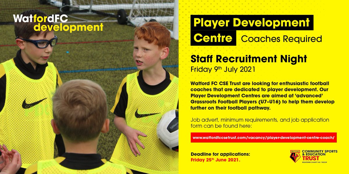 Our Player Development Centre is recruiting! Find out more on our website ⚽️
