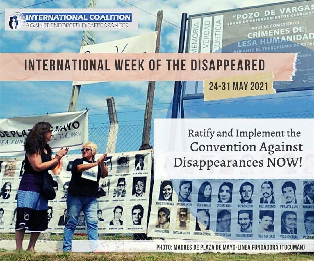 🗓️ 24-31 May - International week of the disappeared 
#Ratify and #Implement the Convention against Disappearances

#ICAED  #ConventionAgainstDisappearances #Cyprus