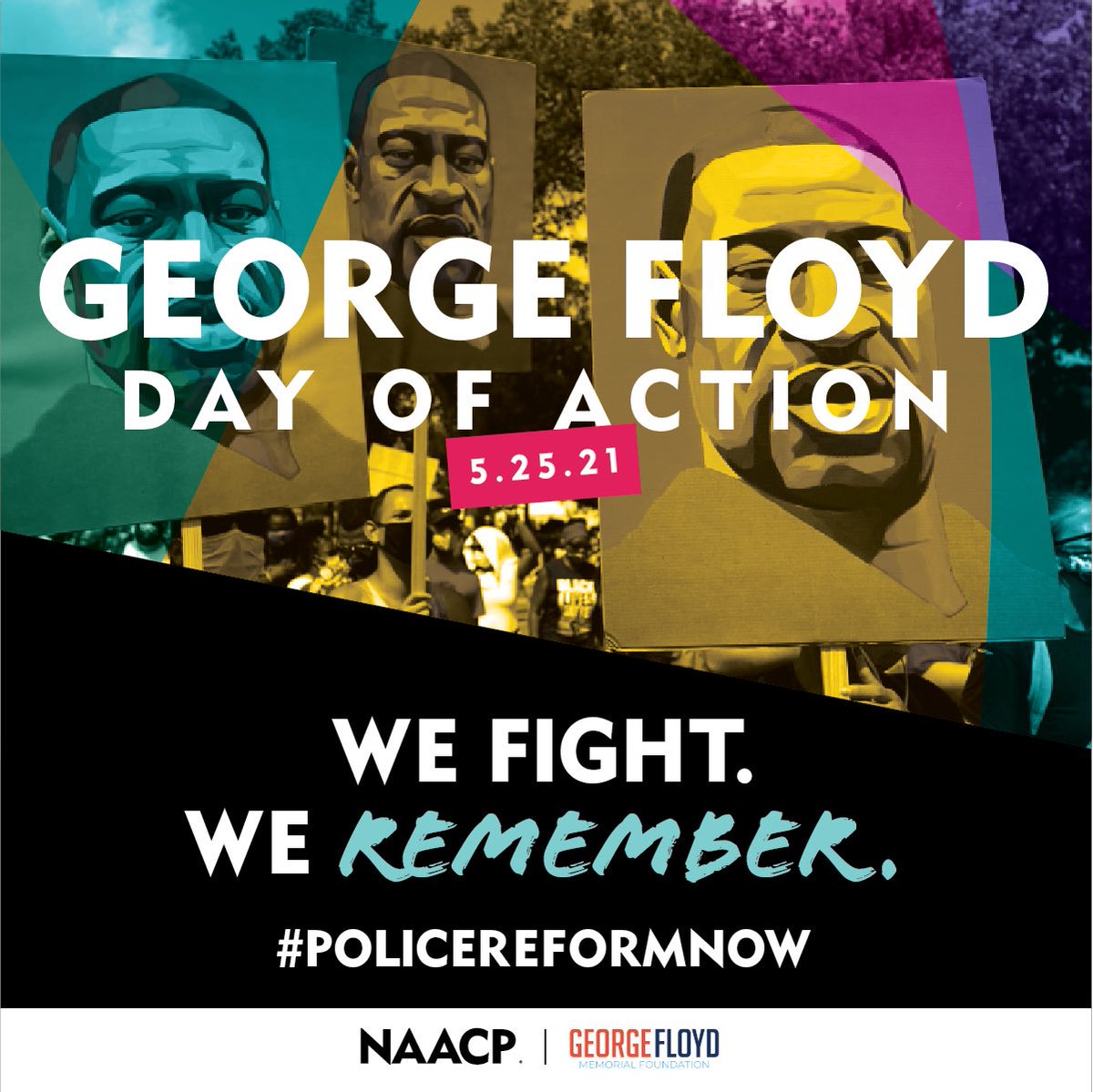 As we remember #GeorgeFloyd we continue to fight for #PoliceAccountability. Click the link, join the #GeorgeFloydDayofAction and let’s demand #PoliceReformNOW 

naacp.org/events/george-…