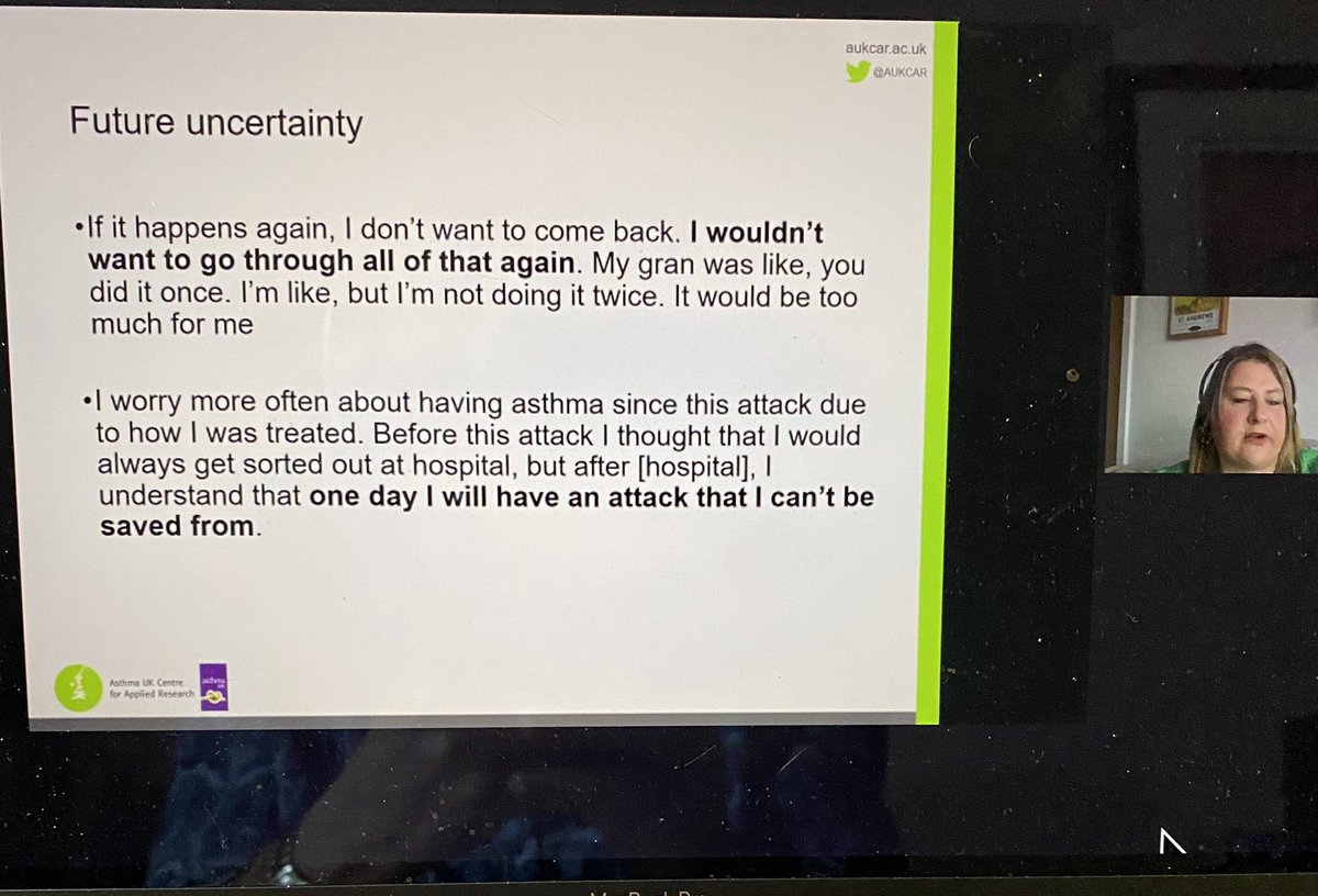 bigcatdoc's tweet photo. #paedsresp2021 Ann McMurray makes strong case based on interviews of parents, for taking asthma more seriously. Parents opinions about the severity of the #asthma attacks, should be considered. @asthmauk @ginasthma @rcgp @theRCN @rcpch_trainees @RCPCHtweets @HealthyLDN https://t.co/iM139H0vJ8