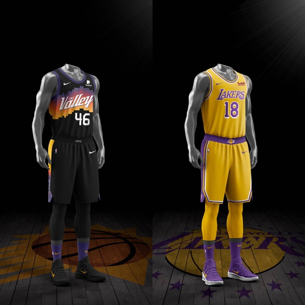 REMINDER: TONIGHT'S UNIFORM MATCHUP FOR GAME 2

(2) @suns: CITY EDITION vs
(7) @lakers: ICON EDITION

GAME TIME: 7:00PM ON TNT AND @ballysportsaz

#wearethevalley #rallythevalley #valleyfever