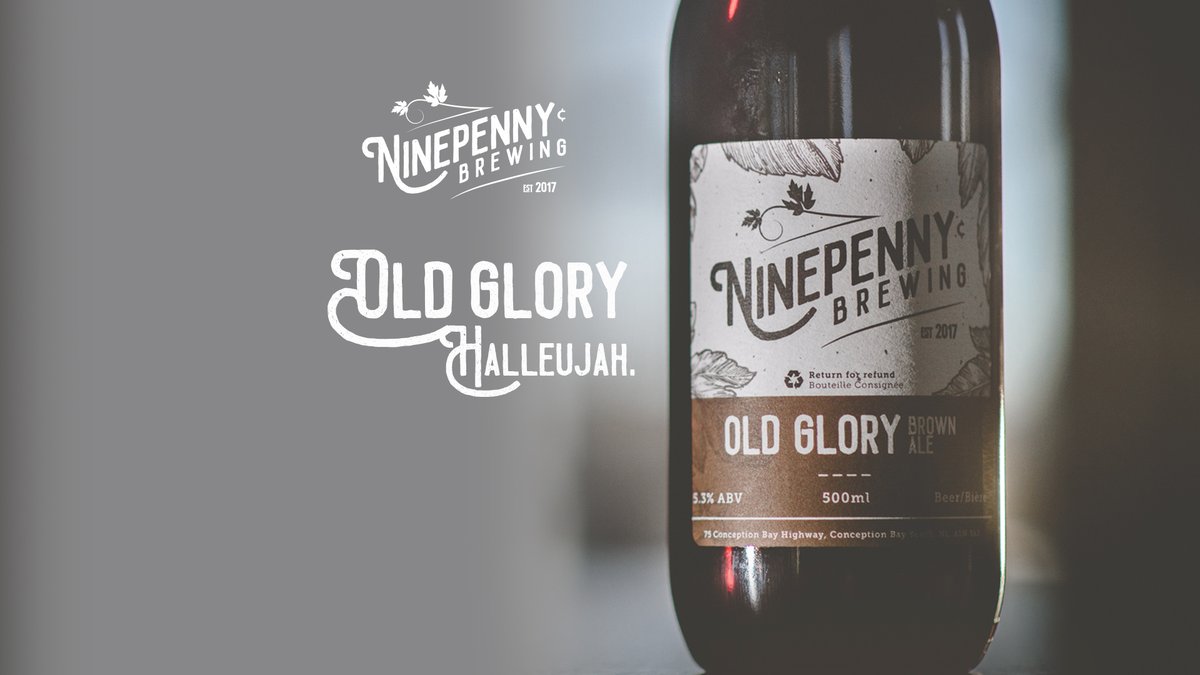 NinepennyBrew's tweet photo. Glory be! This classic dark British style Brown Ale has a deep mahogany colour, and contains rich, malt-forward notes of toffee, biscuit, and a hint of dark chocolate. Old Glory is available now!
β‘οΈ https://t.co/vWzcxSXzAn
#craftbeernl #yyt #conceptionbaysouth #downtownCBS https://t.co/TlnX0LPyiv