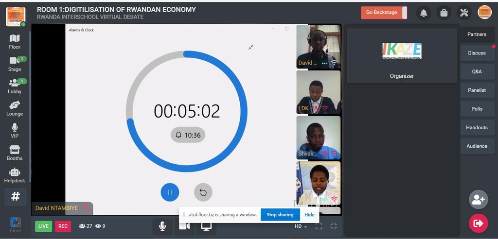 AspireDebateR's tweet photo. Happening now!!!!!!!! 2nd day of 1st Inter-schools  Virtual Debate Competition in Rwanda @virtualdebaterw @IkazePCO @SCIRwanda @Imbuto @AkageraPark @rckigali @IntekoyUmuco @BankofKigali https://t.co/NSdFigTBEp