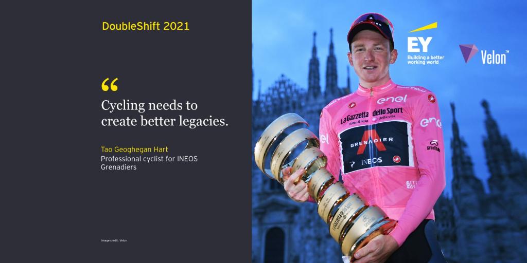 AndyBaldwin_'s tweet image. Pro-cyclist @taogeoghegan of team @INEOSGrenadiers joined us for episode 2 of #DoubleShift 2021 sharing personal insights and transformations within the sport of cycling. Catch the replay and join for episode 3 on Friday 28 May by registering here: spr.ly/6015yEYjZ