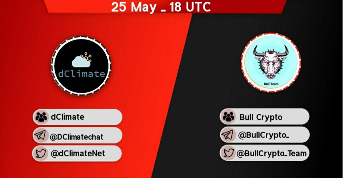 dClimate (@dclimatedao) on Twitter photo <a href="/dClimateNet/">DCL</a> will participate in an AMA today with <a href="/BullCrypto_/">𝗕𝘂𝗹𝗹 𝗖𝗿𝘆𝗽𝘁𝗼 𝗧𝗲𝗮𝗺</a> at 2PM EST on <a href="/telegram/">Telegram Messenger</a>. Join the conversation and learn more about the network by joining the channel at: t.me/BullCrypto_Team <a href="/dClimateNet/">DCL</a> will participate in an AMA today with <a href="/BullCrypto_/">𝗕𝘂𝗹𝗹 𝗖𝗿𝘆𝗽𝘁𝗼 𝗧𝗲𝗮𝗺</a> at 2PM EST on <a href="/telegram/">Telegram Messenger</a>. Join the conversation and learn more about the network by joining the channel at: t.me/BullCrypto_Team